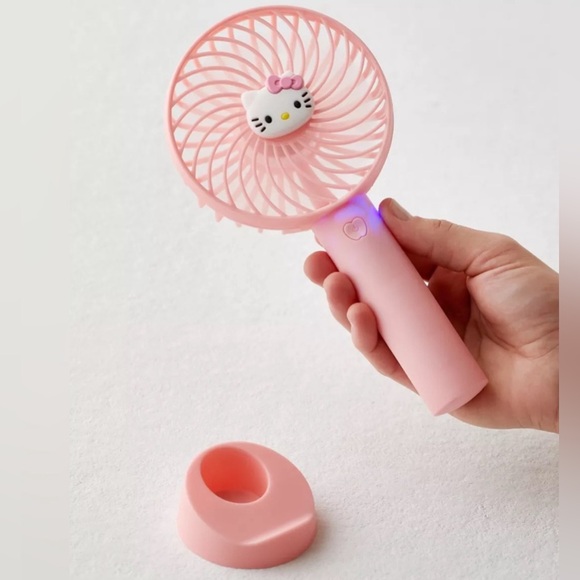 Hello Kitty Rave Fan Sanrio | Other | Hello Kitty Portable Rechargeable Fan With Stand ...